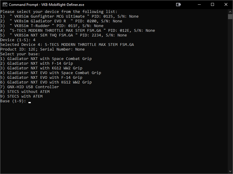 List of bases as shown in definer tool.
